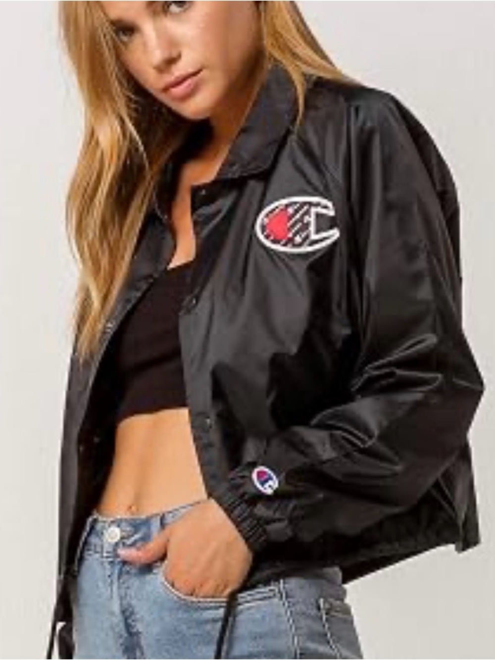 Champion Women's Black Windbreaker Jacket